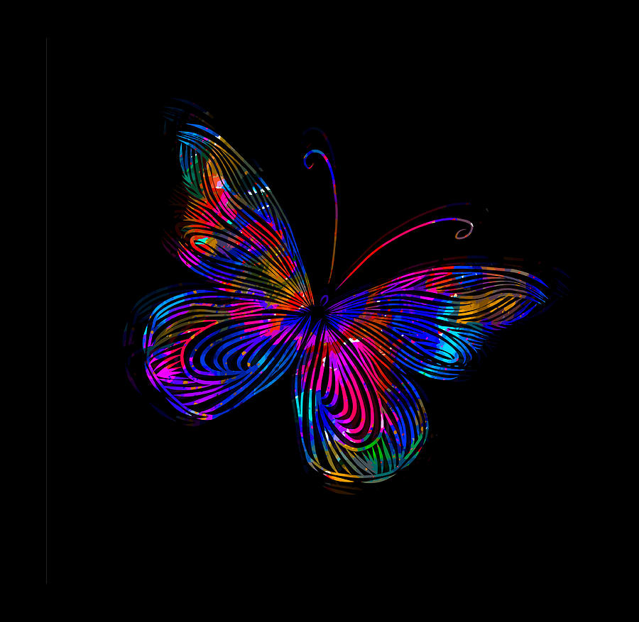 Neon Butterfly Digital Art by Scott Fulton