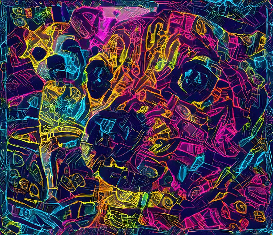 Neon Chihuahuas Digital Art By Mariah Dimich Fine Art America