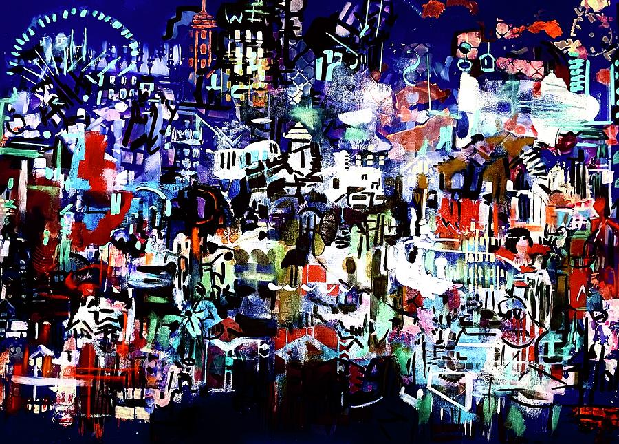 Neon City Fun Painting by Tommy McDonell