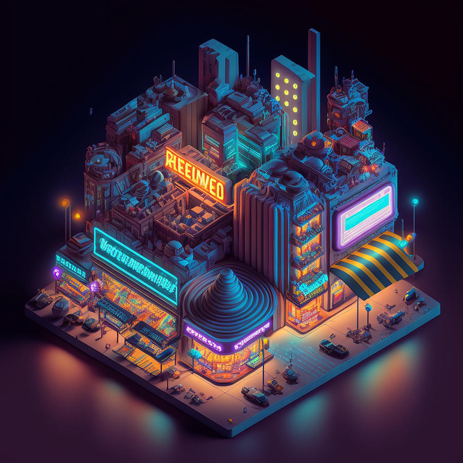 Neon City Painting Digital Art by Kailooma X TheDol - Pixels