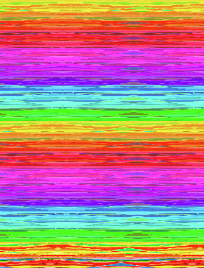 Neon color striped rainbow Painting by Coral Hernandez Finol - Fine Art ...