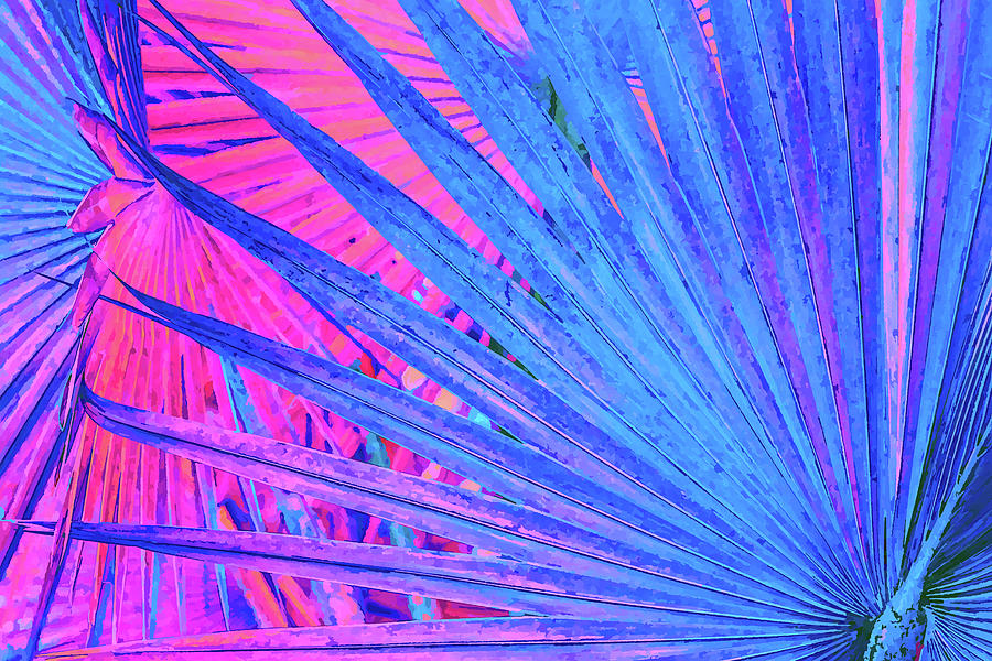 Neon Palm Mixed Media