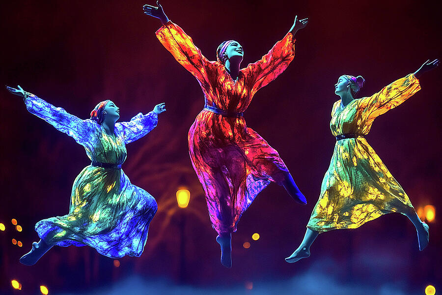 Neon Dancers Digital Art by Lisa Yount Neon Dancers Digital Art by Lisa Yount