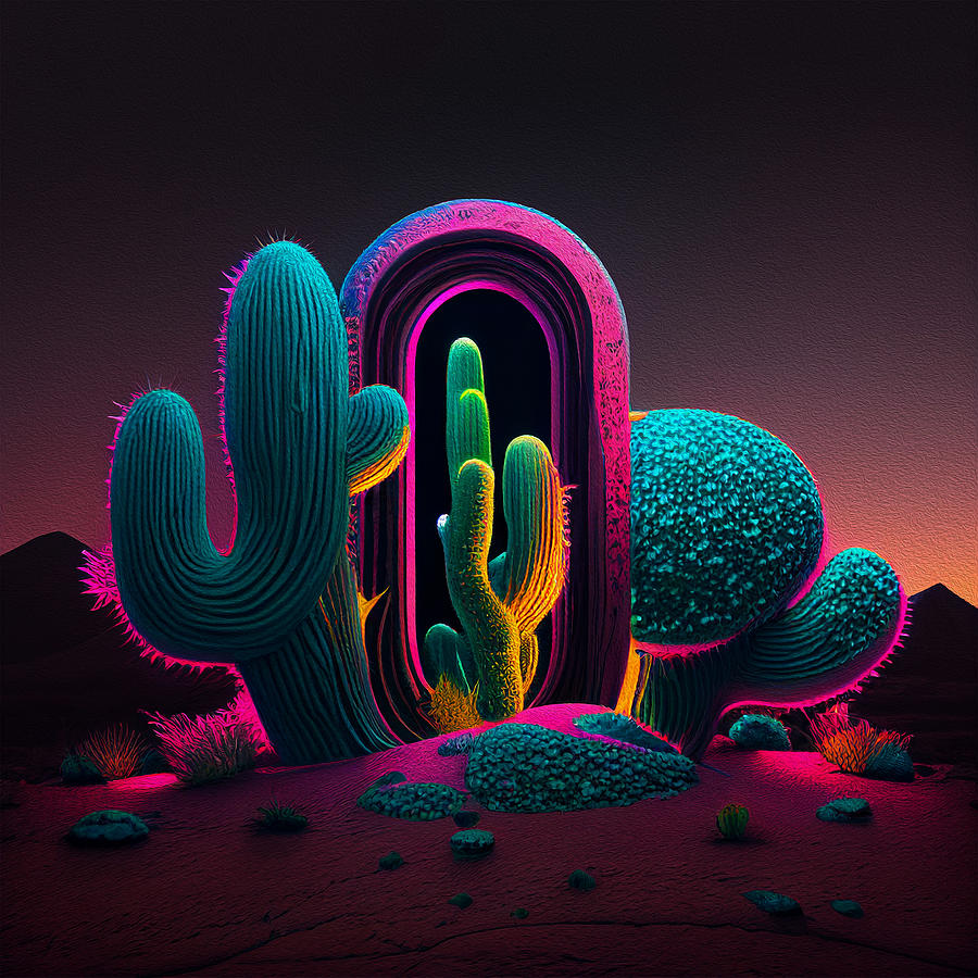 Neon Desert Digital Art by Dan Fugitt Fine Art America