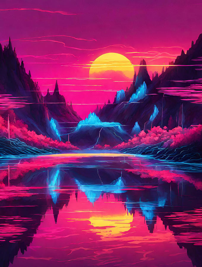 Neon Echoes Illuminated Frontier Mixed Media by Sheree Davis - Fine Art ...