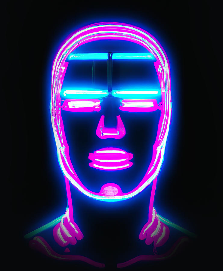 neon Face Digital Art by Jonas Noack - Fine Art America