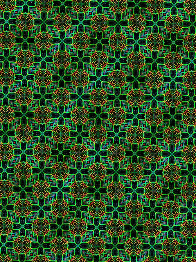 Neon Flower pattern Digital Art by Becky Herrera