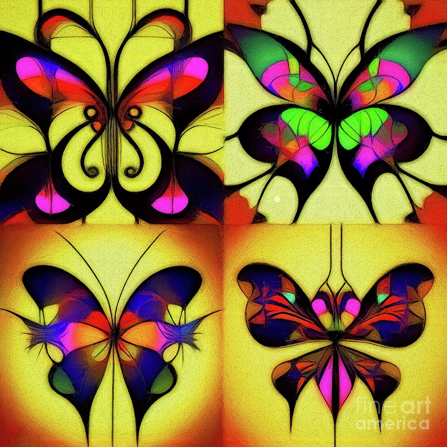 Neon Fractal Butterflies 1 Photograph by Jack Torcello