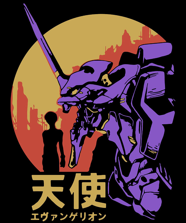 Neon Genesis Evangelion Retro Vintage Poster red Painting by Phillips ...