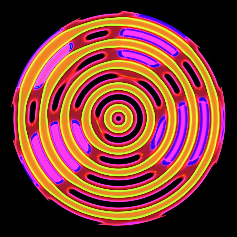 Neon Glow Circles 02 Orange Red Pink Purple Digital Art by Matthias Hauser