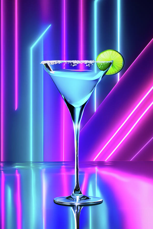 Neon Margarita Digital Art by Mark Andrew Thomas