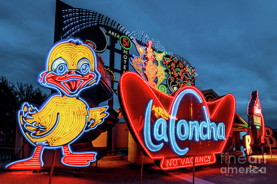 Las Vegas Photograph - Neon Museum Limited Edition Print - Concha by Aloha Art