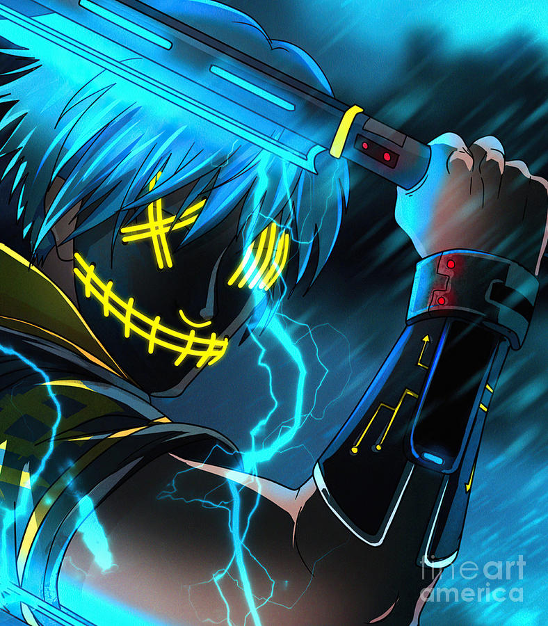 Neon Ninja Anime Art Digital Art by Haerul Hamdani | Fine Art America