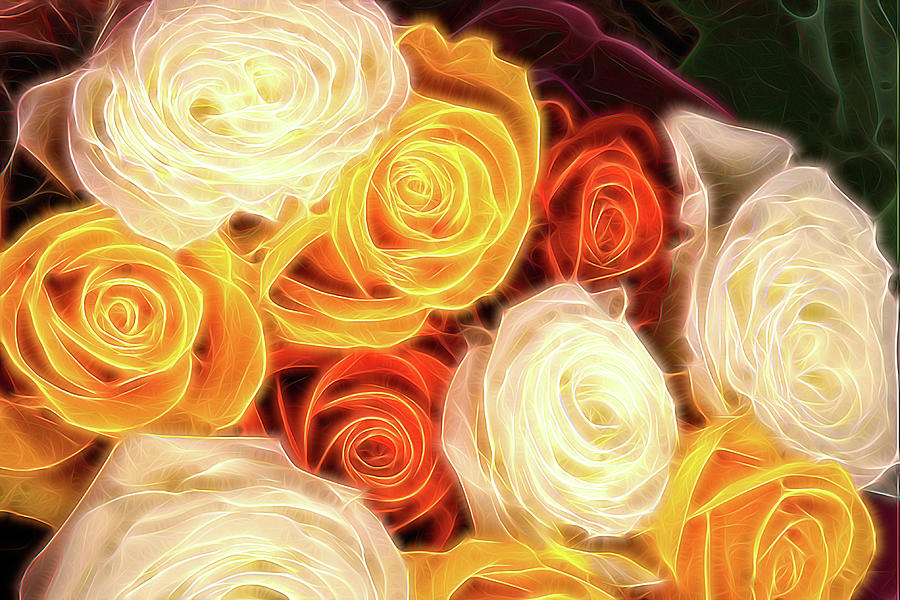 Neon Roses Photograph by Ann Powell