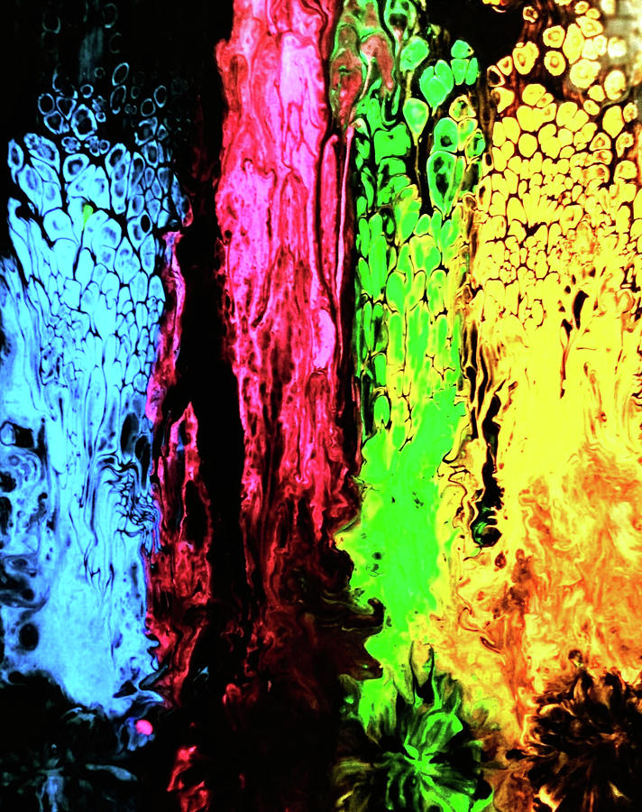 Neon Splash Painting by Anna Adams