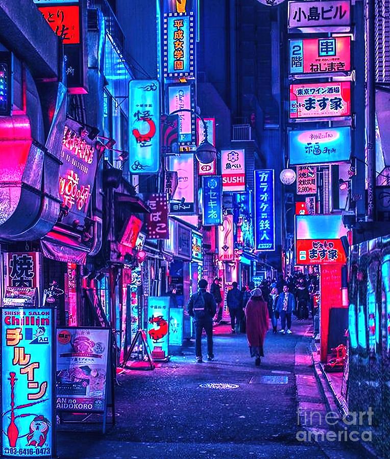 Neon Tokyo Painting by Bailey Stewart - Fine Art America