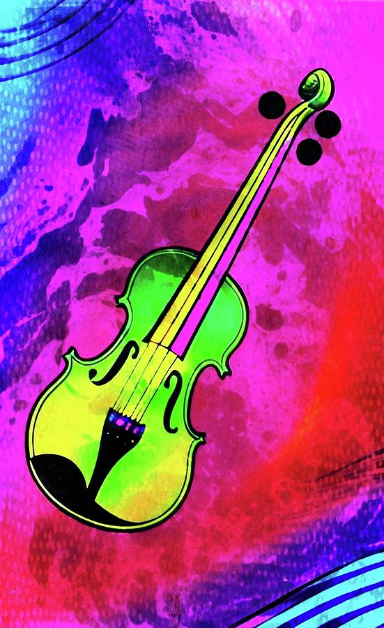 Neon Violin Digital Art by Ally White - Fine Art America