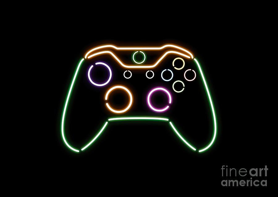 Neon Xbox One controller Painting by Roberts Davis Fine Art America