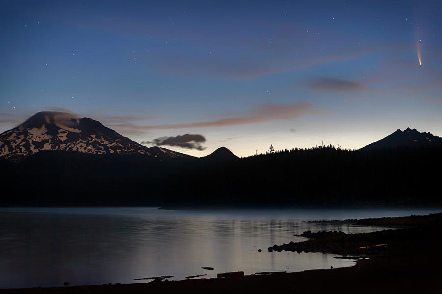 Mountain Photograph - NEOWISE at Elk Lake by Cat Connor