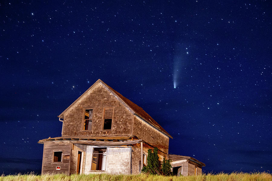 Neowise Comet Abandoned Buildings Photograph