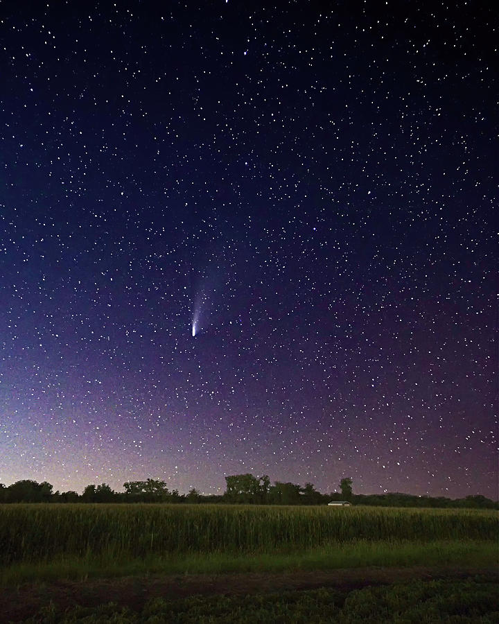 Neowise Comet over Farmland Photograph by Harold Rau