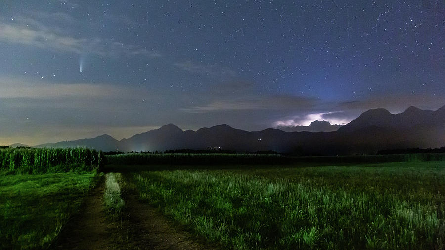 Neowise comet over the Kamnik Alps Photograph by Ian Middleton