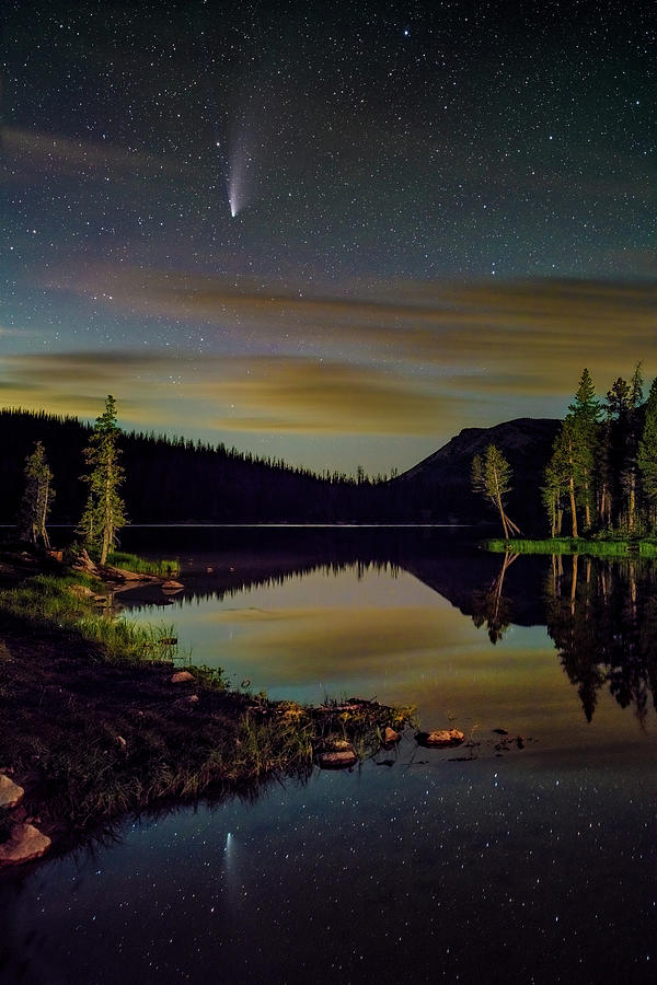 Neowise Comet Reflection in Mirror Lake Photograph by Rose and Charles Cox