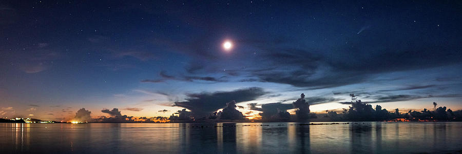 NEOWISE Moonset, Guam Photograph by Brian Anderson NEOWISE Moonset, Guam Photograph by Brian Anderson