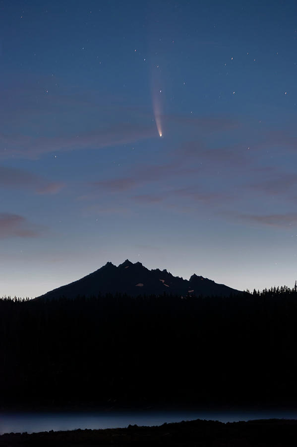 Mountain Photograph - NEOWISE over Broken Top by Cat Connor