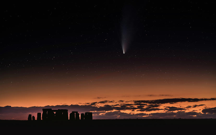 Neowise over Stonehenge Photograph by Framing Places