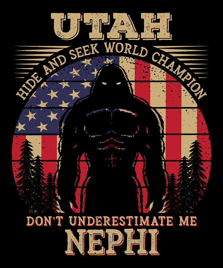 Nephi Utah Bigfoot 4th of July Patriotic USA Flag Sasquatch Digital Art ...