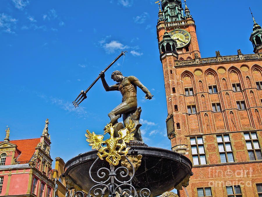 Neptune Fountain In Gdansk, Poland Pol522 Photograph