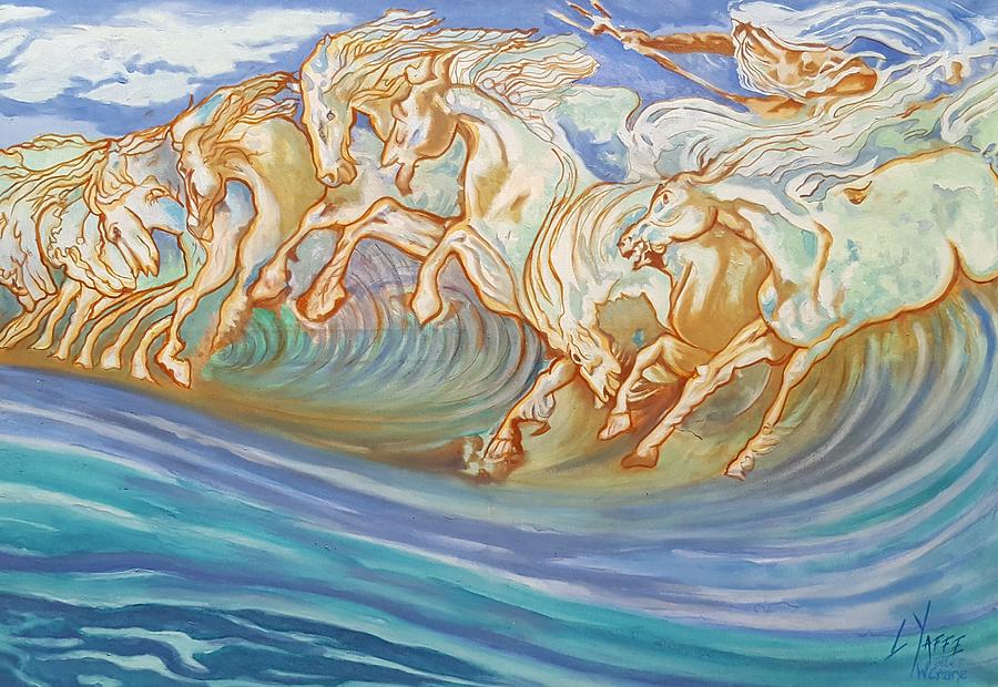 Neptunes Horses  Painting by Loraine Yaffe