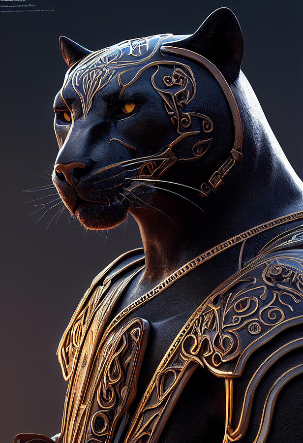 Nergal, Panther God Digital Art by Eva Sawyer