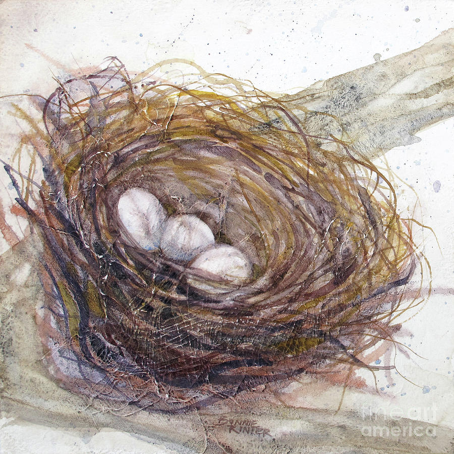 Nest, Mother of Three Painting by Bonnie Rinier
