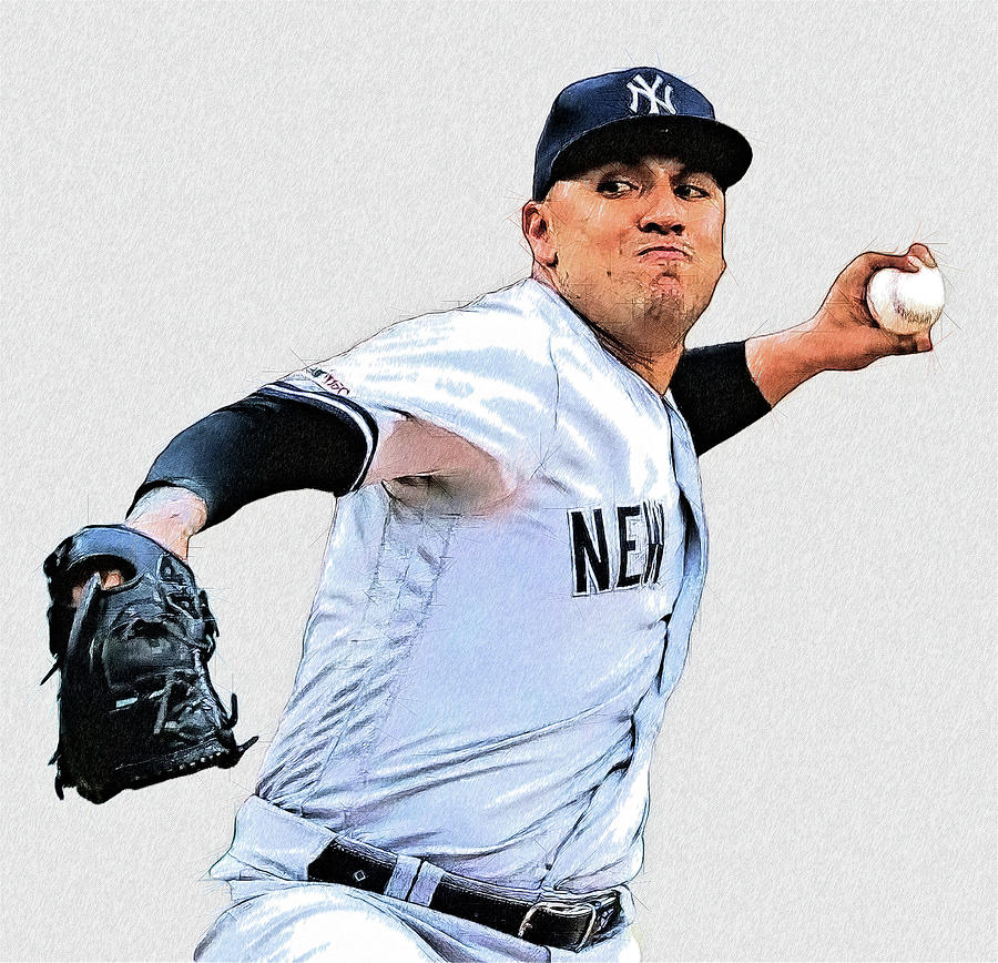 Nestor Cortes - LH Relief P - New York Yankees Digital Art by Bob Smerecki