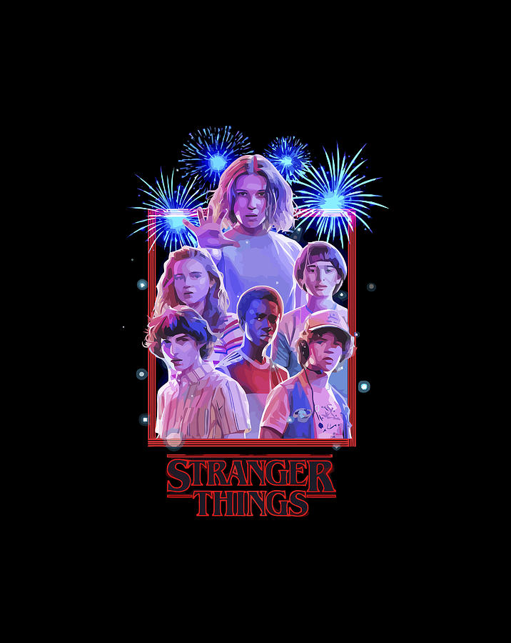 Netflix Stranger Things Group Shot Fireworks Poster Digital Art by ...