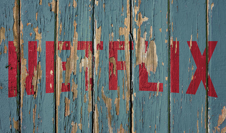 Netflix Vintage Logo on Old Wall Mixed Media by Design Turnpike