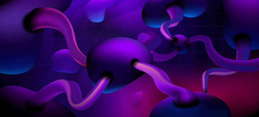 Network Abstract Liquid Background Drawing by AF-studio