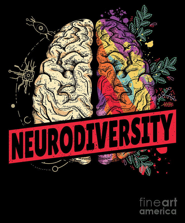 Neurodiversity Brain Autism Awareness Asd ADHD Digital Art by ...