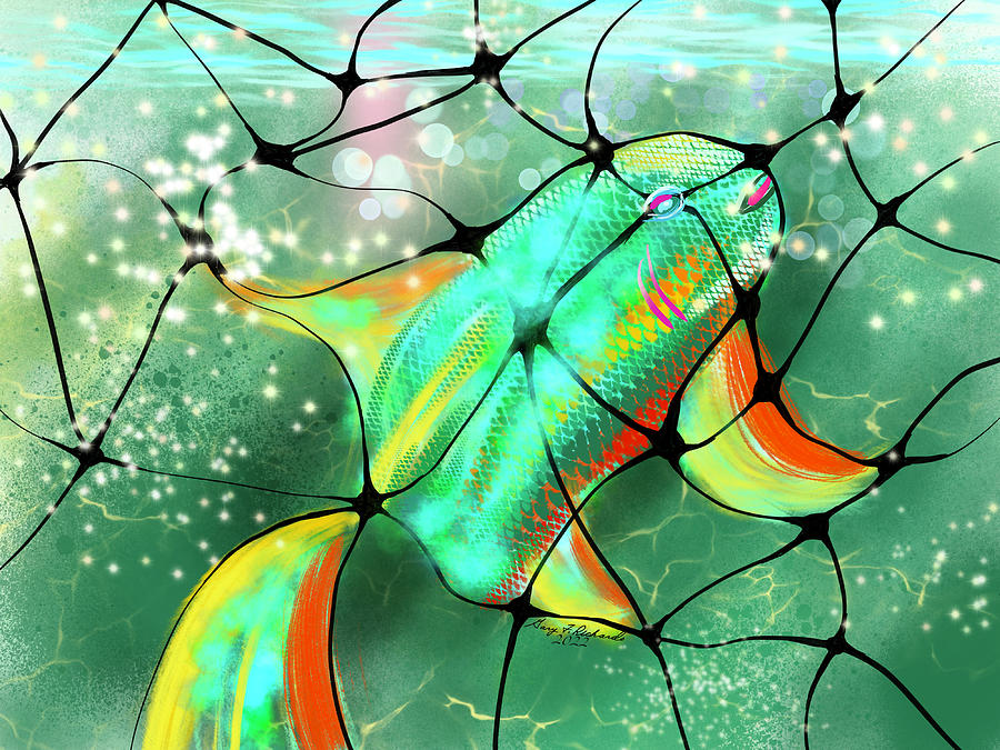 Neurographic Fishy Flow Digital Art