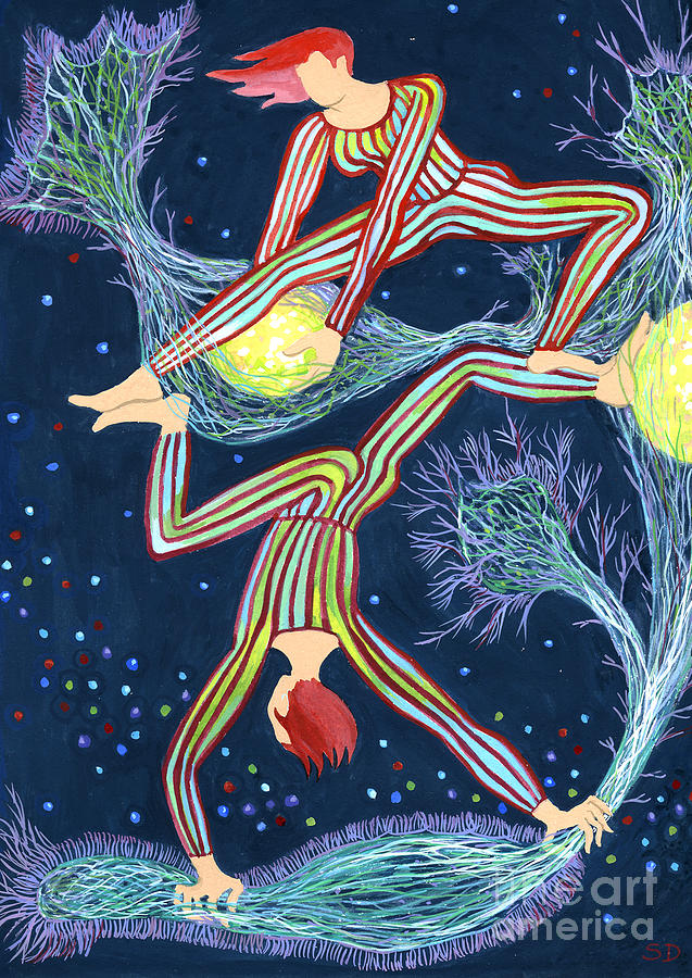 Neuron Dancers Painting by Shoshanah Dubiner