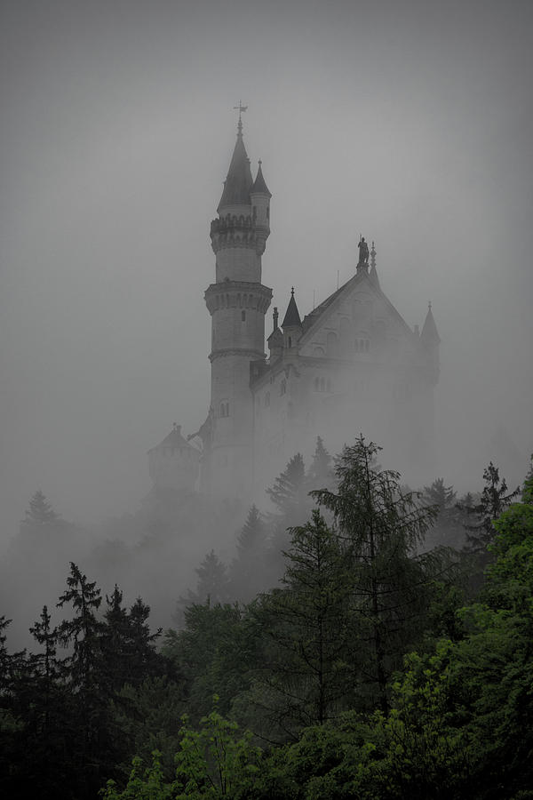 Neuschwanstein Castle in Fog Photograph by Patrick Boening - Fine Art ...