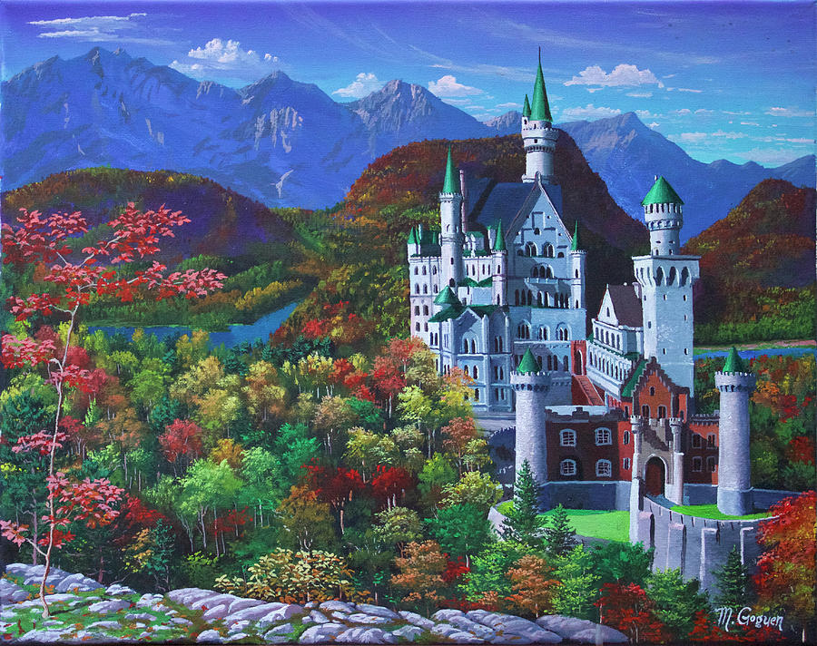 Neuschwanstein Castle Painting by Michael Goguen