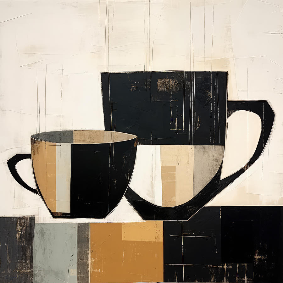 Neutral Coffee Cup Painting
