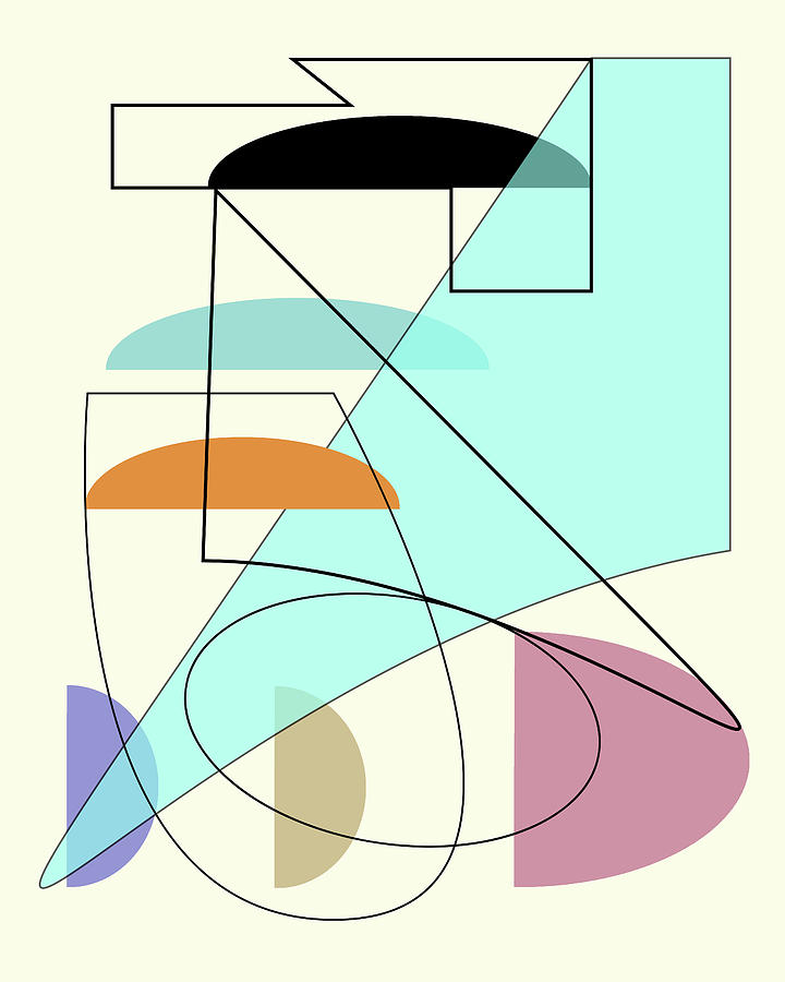 Neutral Modern Mid Century Abstract Digital Art by Dan Sproul