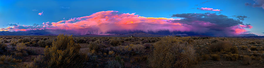 Nevada Desert Sunset in Pano Photograph by Don Hoekwater Photography