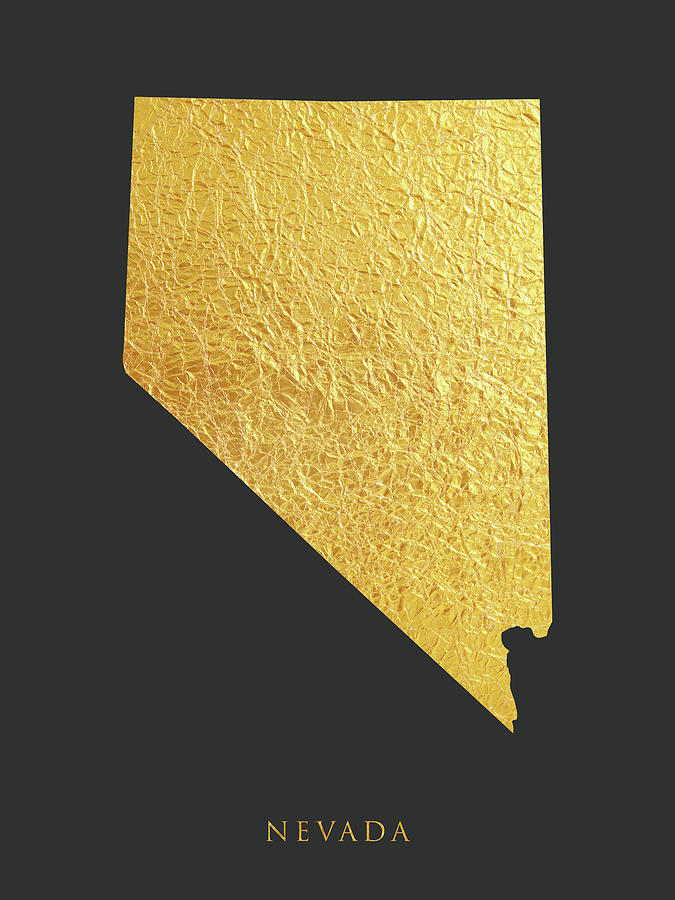 Nevada Gold Map #53 Digital Art by Michael Tompsett
