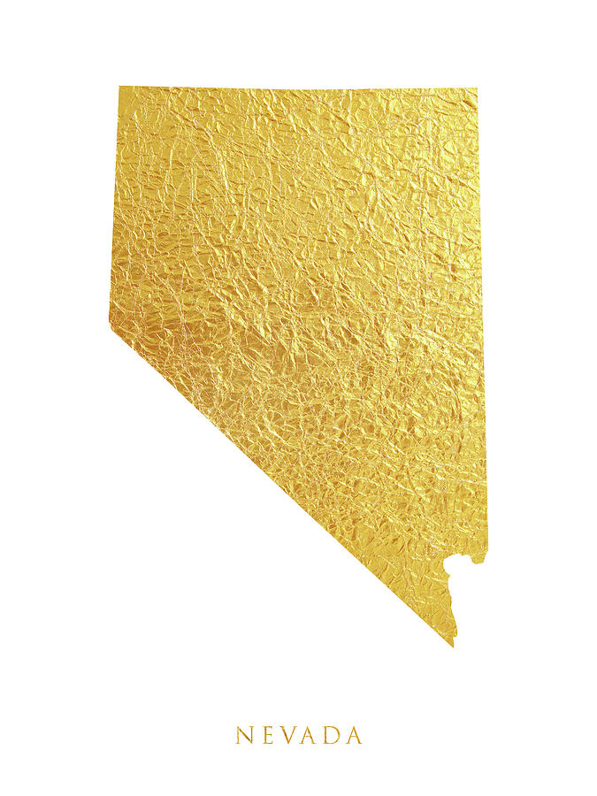 Nevada Gold Map #68 Digital Art by Michael Tompsett