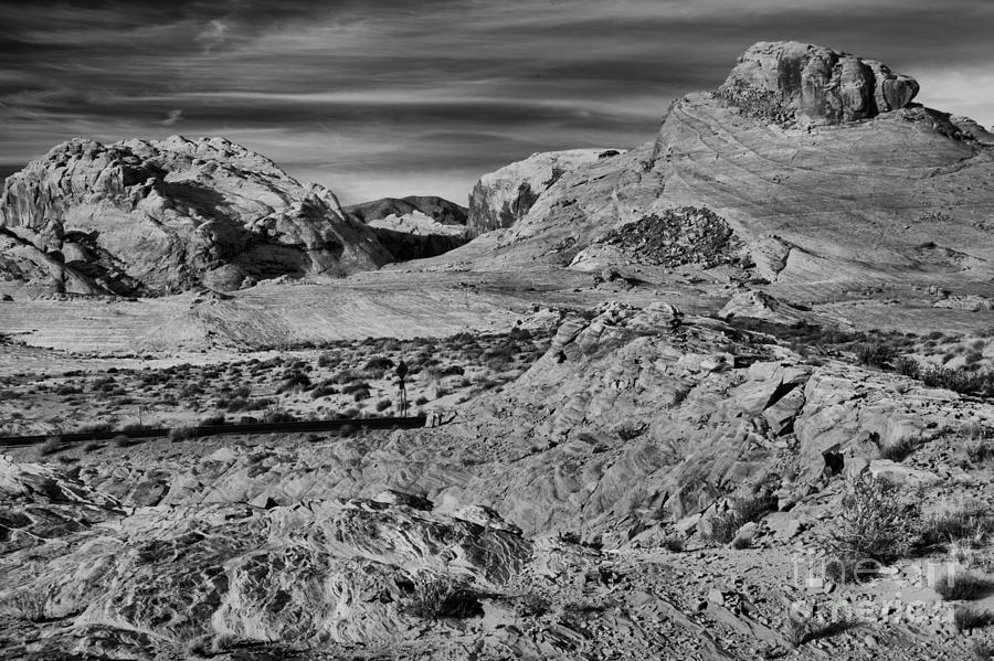 Nevada Sandstone Landscape Black And White Photograph by Adam Jewell